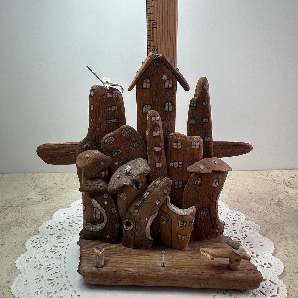 Nature's Gems Driftwood Miniature Sculpture C. Wilcot Brown Vintage Coastal Art - Picture 10 of 14